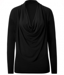 Contemporary and feminine, Michael Kors cowl neck top is a chic choice for dressing up workweek separates - Cowl-neckline, long sleeves - Loosely draped fit - Wear with figure-hugging skirts and statement jewelry