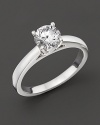 Easy elegance. A beautiful solitaire ring crafted from white gold and a single brilliant diamond.