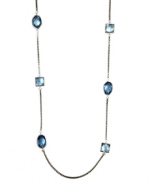 This enchanting station necklace by AK Anne Klein adds the perfect last layer to your daily look. With plastic aqua accents, it's crafted in imitation rhodium-plated mixed metal. Approximate length: 36 inches. This enchanting station necklace by AK Anne Klein adds the perfect last layer to your daily look. With plastic aqua accents, it's crafted in imitation rhodium-plated mixed metal. Approximate length: 36 inches.