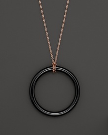 Lisa Nik 18K Rose Gold and Black Onyx Pendant Necklace, 17.5 Lisa Nik 18K Rose Gold and Black Onyx Pendant Necklace, 17.5