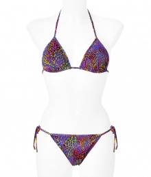 Stylish bikini made ..of fine, multi-colored stretch nylon - Typical colorful Matthew Williamson print mix - Tight triangle top with padded cups and slim straps - makes a pretty feminine d?collet? - Sexy panty, slim, with side ties to lace - A hit bikini for women with a dream figure Stylish bikini made ..of fine, multi-colored stretch nylon - Typical colorful Matthew Williamson print mix - Tight triangle top with padded cups and slim straps - makes a pretty feminine d?collet? - Sexy panty, slim, with side ties to lace - A hit bikini for women with a dream figure