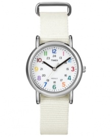 The Timex Weekender collection is the perfect watch for a stylish yet casual look. With playful color and an accessible slip-through strap.