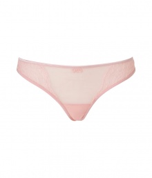 Turn up the heat with this ultra-sexy thong from D&G Dolce & Gabbana - Classic thong cut with lace trim, stitched front logo detail - These panties are perfect under any outfit or paired with a matching bra for stylish lounging