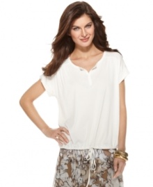 A boxy silhouette is a modern take on the tee - get the look in this Ellen Tracy top! A boxy silhouette is a modern take on the tee - get the look in this Ellen Tracy top!