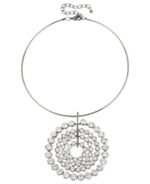 Round and resplendent. Haskell's necklace, crafted from hematite-tone mixed metal features a pendant made of glass crystals for a stunning effect. Approximate length: 13 inches + 3-inch extender. Approximate drop: 3 inches. Round and resplendent. Haskell's necklace, crafted from hematite-tone mixed metal features a pendant made of glass crystals for a stunning effect. Approximate length: 13 inches + 3-inch extender. Approximate drop: 3 inches.