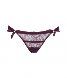 Turn up the heat with these luxe lace briefs from La Perla - Bordeaux lace with trim, side bow detail - Perfect under any outfit or for stylish lounging Turn up the heat with these luxe lace briefs from La Perla - Bordeaux lace with trim, side bow detail - Perfect under any outfit or for stylish lounging