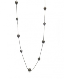 Alfani's long station necklace is sure to be a diverse, dramatic look within your jewelry collection. Crafted in hematite tone mixed metal. Approximate length: 42 inches. Alfani's long station necklace is sure to be a diverse, dramatic look within your jewelry collection. Crafted in hematite tone mixed metal. Approximate length: 42 inches.