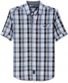 Sean John gives a down-home pattern a big-city update in this short-sleeved checked sports shirt.