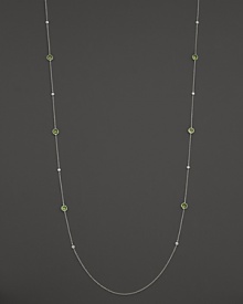 Bezel set diamonds and peridot stones in a sterling silver chain. From Ippolita. Bezel set diamonds and peridot stones in a sterling silver chain. From Ippolita.