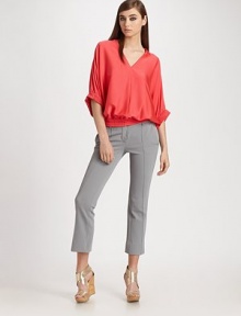 EXCLUSIVELY AT SAKS.COM. Gorgeous silk georgette drapes around the bodice in this gathered blouson topper.V necklineDropped shouldersGathered dolman sleevesElastic cuffs and hemAbout 28 from shoulder to hem95% silk/5% spandexDry cleanImportedModel shown is 5'11 (180cm) wearing US size Small.OUR FIT MODEL RECOMMENDS ordering true size. EXCLUSIVELY AT SAKS.COM. Gorgeous silk georgette drapes around the bodice in this gathered blouson topper.V necklineDropped shouldersGathered dolman sleevesElastic cuffs and hemAbout 28 from shoulder to hem95% silk/5% spandexDry cleanImportedModel shown is 5'11 (180cm) wearing US size Small.OUR FIT MODEL RECOMMENDS ordering true size.