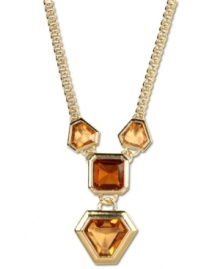 Is summer color a go? Y not! This alluring Y-necklace from Anne Klein complements you warm looks with topaz glass stones. Set in gold tone mixed metal. Approximate length: 17-inches + 2-inch extender. Approximate drop: 3 inches. Is summer color a go? Y not! This alluring Y-necklace from Anne Klein complements you warm looks with topaz glass stones. Set in gold tone mixed metal. Approximate length: 17-inches + 2-inch extender. Approximate drop: 3 inches.