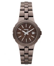 A gently curved bracelet adds a feminine touch to this Sylvia collection watch from Fossil. A gently curved bracelet adds a feminine touch to this Sylvia collection watch from Fossil.