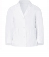 With a pristine white hue and contemporary cut, Jil Sanders cotton jacket is a chic way to bring a minimalist edge into your outfit - Notched collar, 3/4 length sleeves, patch pockets, button-down front - Loosely tailored fit, slight A-line silhouette - Wear over a slim fit ankle trousers or a figure-hugging pencil skirt