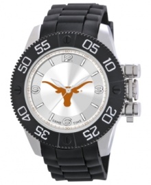 Hook 'em Horns! Root for your team 24/7 with this sporty watch from Game Time. Features a University of Texas logo at the dial. Hook 'em Horns! Root for your team 24/7 with this sporty watch from Game Time. Features a University of Texas logo at the dial.