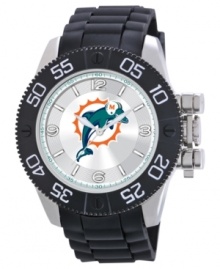 Root for your team 24/7 with this sporty watch from Game Time. Features a Miami Dolphins logo at the dial. Root for your team 24/7 with this sporty watch from Game Time. Features a Miami Dolphins logo at the dial.
