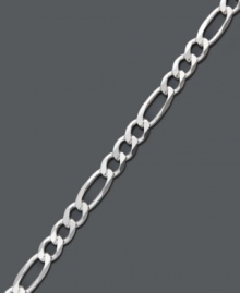 Highlight your tanned legs in this shining anklet by Giani Bernini. Perfect for summer-time style, this sterling silver anklet features a Figaro link chain. Approximate length: 10 inches. Highlight your tanned legs in this shining anklet by Giani Bernini. Perfect for summer-time style, this sterling silver anklet features a Figaro link chain. Approximate length: 10 inches.