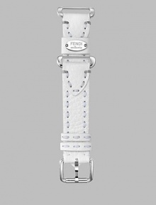 Rich textured leather with stunning details to easily change the look of your Selleria timepiece. Leather Bold hand topstitched accents Metallic stitched bar tacking Removable Selleria medallion Polished stainless steel buckle Width, 18mm (.71) Made in Switzerland Rich textured leather with stunning details to easily change the look of your Selleria timepiece. Leather Bold hand topstitched accents Metallic stitched bar tacking Removable Selleria medallion Polished stainless steel buckle Width, 18mm (.71) Made in Switzerland