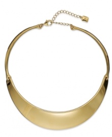 Modern elegance. This Lauren Ralph Lauren collar necklace is designed with a curved pendant. Crafted in 14k gold-plated mixed metal. Approximate length: 16 inches + 2-inch extender. Modern elegance. This Lauren Ralph Lauren collar necklace is designed with a curved pendant. Crafted in 14k gold-plated mixed metal. Approximate length: 16 inches + 2-inch extender.