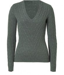 Inject classic style into your cold weather staples with this luxe cable knit cashmere pullover from Ralph Lauren - V-neck, all-over cable knit pattern, slim fit, ribbed cuffs and hem - Pair with skinny jeans, high heel booties, and a cashmere cape Inject classic style into your cold weather staples with this luxe cable knit cashmere pullover from Ralph Lauren - V-neck, all-over cable knit pattern, slim fit, ribbed cuffs and hem - Pair with skinny jeans, high heel booties, and a cashmere cape