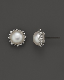 Fresh water pearls shine in a beaded setting. From Anzie. Fresh water pearls shine in a beaded setting. From Anzie.