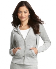 This cozy velour hoodie from Pink Rose features a fit so sumptuously soft and comfortable, you'll never want to take it off! This cozy velour hoodie from Pink Rose features a fit so sumptuously soft and comfortable, you'll never want to take it off!