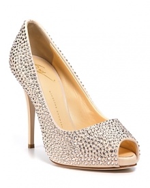 Giuseppe Zanotti liberally scattered a galaxy of starry crystals over these luxe leather pumps. Pair with an LBD to let them shine. Giuseppe Zanotti liberally scattered a galaxy of starry crystals over these luxe leather pumps. Pair with an LBD to let them shine.