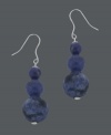 Let earthy orbs frame your face. These organic earrings by Avalonia Road feature three, graduated, sodalite beads strung on a sterling silver setting. Approximate drop: 1-1/2 inches.