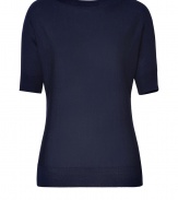 Timeless and contemporary with its classic navy coloring and modern dolman sleeves, Ralph Lauren Blacks cashmere-silk pullover lends a streamlined, sophisticated polish to daytime looks - Wide neckline, elbow-length dolman sleeves, fine ribbed trim - Loosely fitted - Wear with bright white trousers and sleek leather accessories