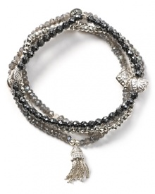 Find your free spirited side with this set of semi-precious stone bracelets from Good Charma. Crafted of a mix of labraodorite, hematite, pyrite, and sterling silver, this trio encapsulates the boho-luxe look. Find your free spirited side with this set of semi-precious stone bracelets from Good Charma. Crafted of a mix of labraodorite, hematite, pyrite, and sterling silver, this trio encapsulates the boho-luxe look.