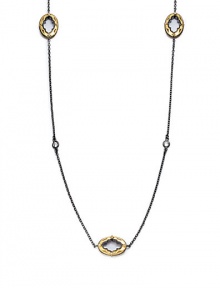 THE LOOKIntricate cutout link detailsCubic zirconia accentsGold vermeil and black rhodium-plated sterling silver settingCircle claspTHE MEASUREMENTLength, about 36ORIGINImported THE LOOKIntricate cutout link detailsCubic zirconia accentsGold vermeil and black rhodium-plated sterling silver settingCircle claspTHE MEASUREMENTLength, about 36ORIGINImported