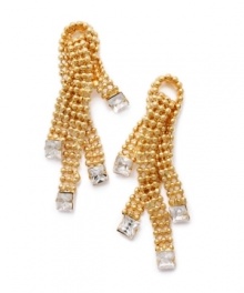 Let your individuality shine. Bar III's unique earrings feature an exquisite blend of beaded mesh chains and sparkling crystal accents. Crafted in gold tone mixed metal. Approximate drop: 1-1/2 inches. Let your individuality shine. Bar III's unique earrings feature an exquisite blend of beaded mesh chains and sparkling crystal accents. Crafted in gold tone mixed metal. Approximate drop: 1-1/2 inches.