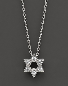 From the Tiny Treasures collection, a Star of David necklace makes a religious statement; with signature ruby accent. Designed by Roberto Coin. From the Tiny Treasures collection, a Star of David necklace makes a religious statement; with signature ruby accent. Designed by Roberto Coin.