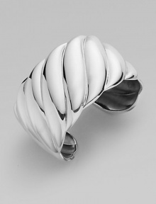 From the Sculpted Cable Collection. A wide sterling silver cuff recreates Yurman's twisted cable pattern on a grand scale. Sterling silver Width, about 1½ Diameter, about 2¼ Imported From the Sculpted Cable Collection. A wide sterling silver cuff recreates Yurman's twisted cable pattern on a grand scale. Sterling silver Width, about 1½ Diameter, about 2¼ Imported