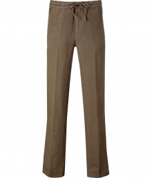 These relaxed yet refined Etro pants imbue your casual look with effortless style - Drawstring waist, pleating detail, lean leg, lightweight - Pair with a long sleeve tee and a blazer for workweek style or trainers and a polo for off-duty cool These relaxed yet refined Etro pants imbue your casual look with effortless style - Drawstring waist, pleating detail, lean leg, lightweight - Pair with a long sleeve tee and a blazer for workweek style or trainers and a polo for off-duty cool