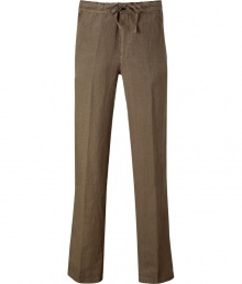 These relaxed yet refined Etro pants imbue your casual look with effortless style - Drawstring waist, pleating detail, lean leg, lightweight - Pair with a long sleeve tee and a blazer for workweek style or trainers and a polo for off-duty cool