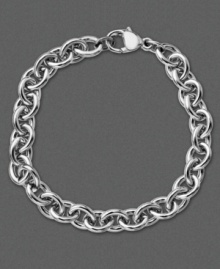 A stunning beginning to any charm collection, this flawless sterling silver bracelet links your fondest memories together. Approximate length: 7-3/8 inches. A stunning beginning to any charm collection, this flawless sterling silver bracelet links your fondest memories together. Approximate length: 7-3/8 inches.