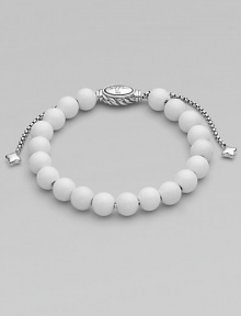 From the Spiritual Bead Collection. Bright white agate beads are accented by polished sterling silver.White agate Sterling silver Width, about 8mm Diameter, about 2 Adjustable clasp Imported From the Spiritual Bead Collection. Bright white agate beads are accented by polished sterling silver.White agate Sterling silver Width, about 8mm Diameter, about 2 Adjustable clasp Imported