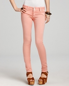 Color your denim collection with these freshly hued skinny jeans from Hudson Jeans. Color your denim collection with these freshly hued skinny jeans from Hudson Jeans.