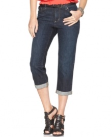 Welcome spring in this petite style from DKNY Jeans, featuring a cuffed, cropped leg and a super-versatile wash! Welcome spring in this petite style from DKNY Jeans, featuring a cuffed, cropped leg and a super-versatile wash!