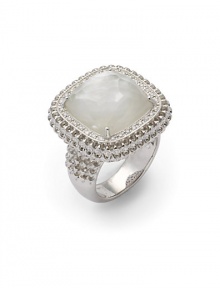 THE LOOKFaceted Mother-of-Pearl detail .16 tcw diamond accentsTextured sterling silver settingTHE MEASUREMENTWidth, about 1Length, about 1ORIGINImported THE LOOKFaceted Mother-of-Pearl detail .16 tcw diamond accentsTextured sterling silver settingTHE MEASUREMENTWidth, about 1Length, about 1ORIGINImported