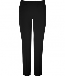 Set the foundation for chic tailored looks with Moschinos seamless black trousers - Front slit pockets, buttoned side tabs, slit ankles, hidden side zip - Tailored fit - Wear with everything from pullovers and flats to knit jackets and heels