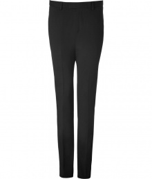 Sleek and versatile, these jersey suit pants from Costume National exude effortlessly urbane style - Button tab waist, belt loops, on-seam pockets, back welt pockets, slim fit, straight leg with creasing - Wear with a tee and a leather jacket or a matching blazer and a button down Sleek and versatile, these jersey suit pants from Costume National exude effortlessly urbane style - Button tab waist, belt loops, on-seam pockets, back welt pockets, slim fit, straight leg with creasing - Wear with a tee and a leather jacket or a matching blazer and a button down