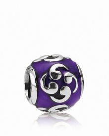 A balanced sterling silver design and translucent enamel lend an ethereal quality to this PANDORA charm. A balanced sterling silver design and translucent enamel lend an ethereal quality to this PANDORA charm.