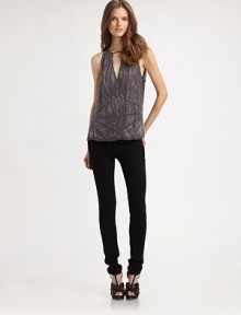 Sparkling bugle beads embolden this lightweight silk tank with keyhole cutouts. Keyhole v-neckSleevelessKeyhole v-backBead-coated silkDry cleanImportedModel shown is 5'10 (177cm) wearing US size Small. Sparkling bugle beads embolden this lightweight silk tank with keyhole cutouts. Keyhole v-neckSleevelessKeyhole v-backBead-coated silkDry cleanImportedModel shown is 5'10 (177cm) wearing US size Small.