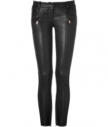 Edgy biker styling gets an ultra-luxe remix in these of-the-moment leather pants from Balmain - Hidden hook closure, zip fly, slit and zippered pockets on front and back, belt loops, quilted panels at top and sides, inside ankle zips - Skinny fit - Wear with a statement fur coat and sleek platform lace-ups Edgy biker styling gets an ultra-luxe remix in these of-the-moment leather pants from Balmain - Hidden hook closure, zip fly, slit and zippered pockets on front and back, belt loops, quilted panels at top and sides, inside ankle zips - Skinny fit - Wear with a statement fur coat and sleek platform lace-ups