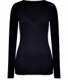 Everyday essential knitwear gets a cool modern redux in Closeds four season cotton-silk-cashmere pullover - V-neckline, long sleeves - Modern slim fit - Pair with everything from broken-in skinnies to chic tailored mini-skirts