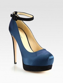 Lustrous satin is paired with buttery suede in this towering platform design with a trend-forward ankle strap. Suede-covered heel, 5½ (140mm)Suede-covered island platform, 2 (50mm)Compares to a 3½ heel (90mm)Satin upper with suede adjustable ankle strapLeather lining and solePadded insoleImportedThis style runs true to size. We recommend ordering your usual size for a standard fit. Lustrous satin is paired with buttery suede in this towering platform design with a trend-forward ankle strap. Suede-covered heel, 5½ (140mm)Suede-covered island platform, 2 (50mm)Compares to a 3½ heel (90mm)Satin upper with suede adjustable ankle strapLeather lining and solePadded insoleImportedThis style runs true to size. We recommend ordering your usual size for a standard fit.