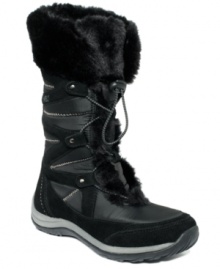 When keeping warm is your number one priority, Khombu's Marker faux-fur cold weather boots are your most obvious choice. When keeping warm is your number one priority, Khombu's Marker faux-fur cold weather boots are your most obvious choice.