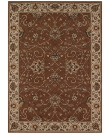 Evoking the strong look of ancient Sarouk rug designs, the Premier area rug from Dalyn is woven with intricate floral medallions in rich chocolate. Made in Egypt of durable polypropylene and shimmering polyester fibers, it provides any room with captivating texture and added dimension. Evoking the strong look of ancient Sarouk rug designs, the Premier area rug from Dalyn is woven with intricate floral medallions in rich chocolate. Made in Egypt of durable polypropylene and shimmering polyester fibers, it provides any room with captivating texture and added dimension.