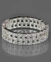 Slip on some sparkle with this stunning stretch bracelet by Monet. Featuring crystal accents set in silvertone mixed metal. Approximate diameter: 8 inches.